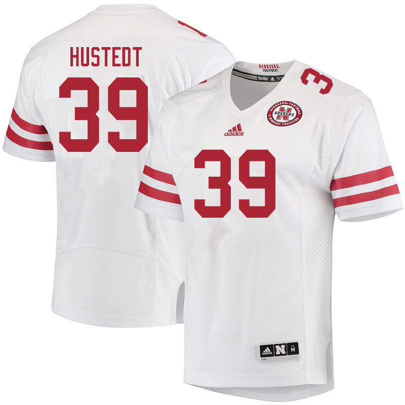 Men #39 Garrett Hustedt Nebraska Cornhuskers College Football Jerseys Sale-White
